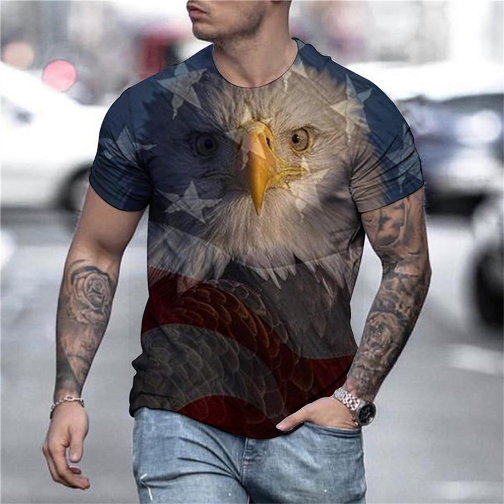 3D Graphic Short Sleeve ShirtsParty Tops Exaggerated Black Blue Red