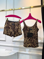 Leopard-print matching set-1