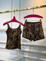 Leopard-print matching set-1