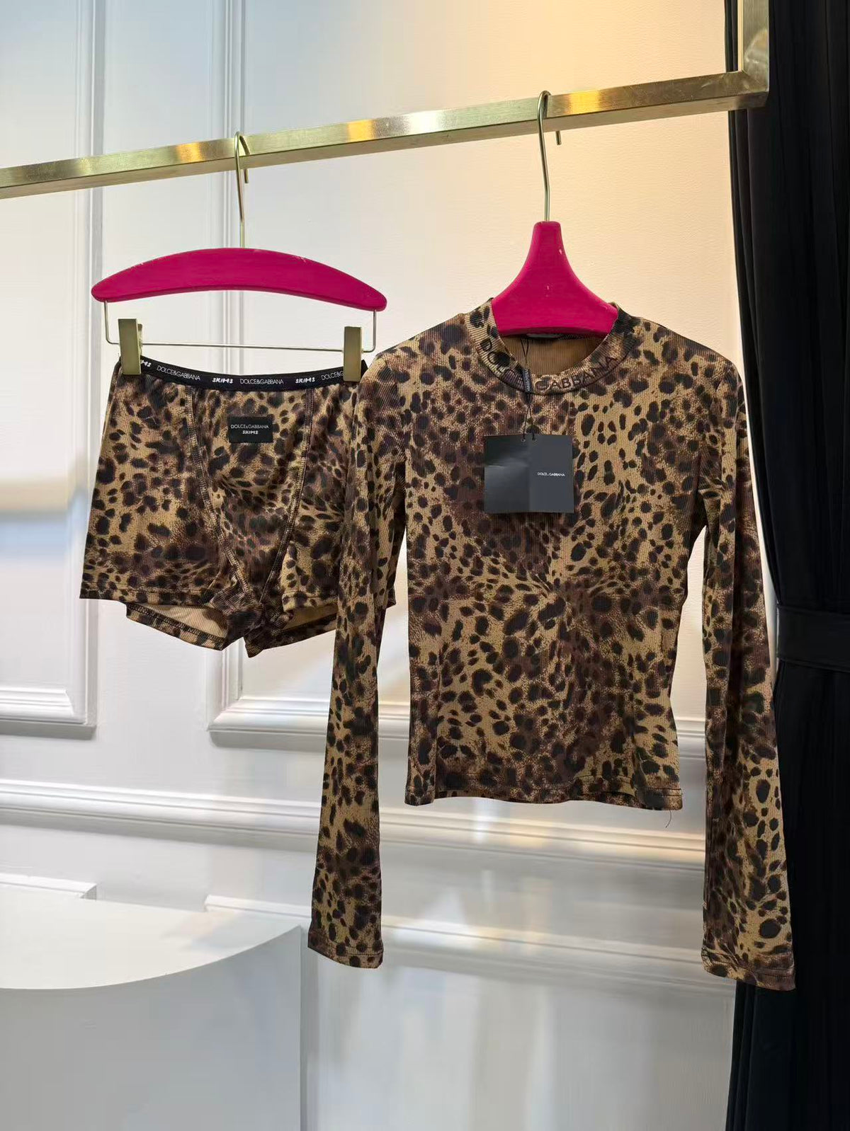 Leopard-print matching set-3