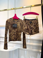 Leopard-print matching set-3