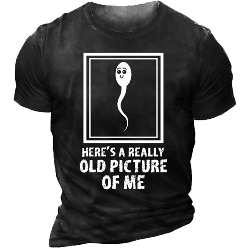 Men's Cartoon Letter Graphic Prints T shirt